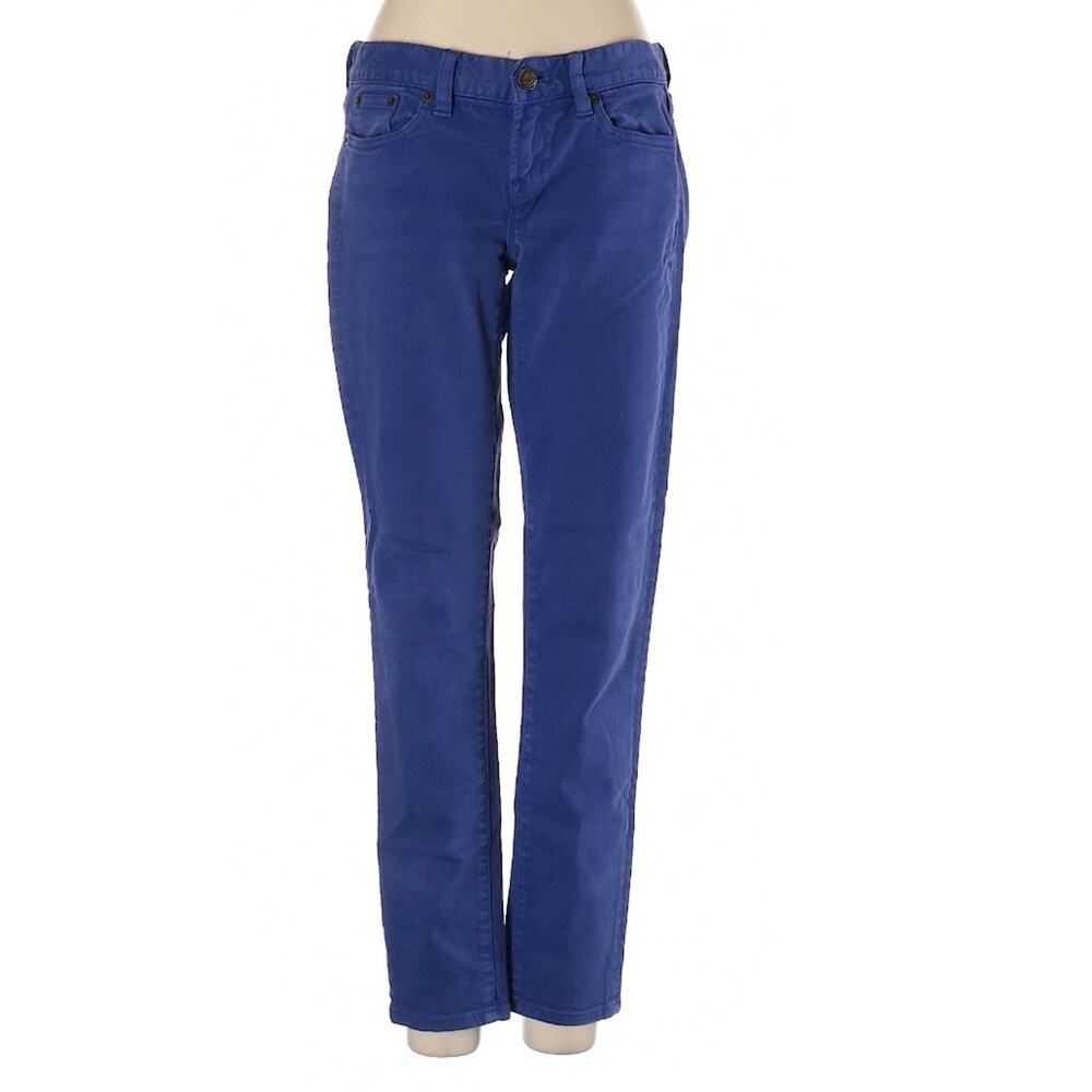 J. Crew low rise purple colored denim toothpick ankle skinny jeans size 25